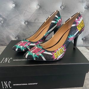 INC Black Pow Heels